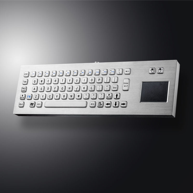 D-8608 Desk Compact Desktop Style Stainless Steel Keyboard with Integrated Touchpad