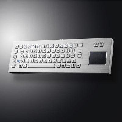 D-8608 Desk Compact Desktop Style Stainless Steel Keyboard with Integrated Touchpad