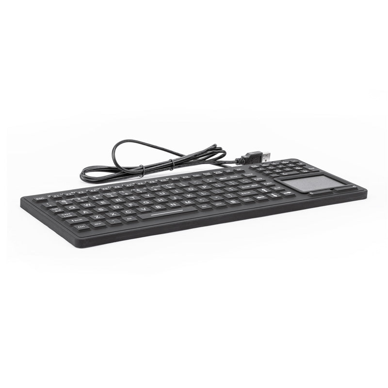 IP68 Waterproof Silicone Keyboard with Touchpad and Numeric Keypad