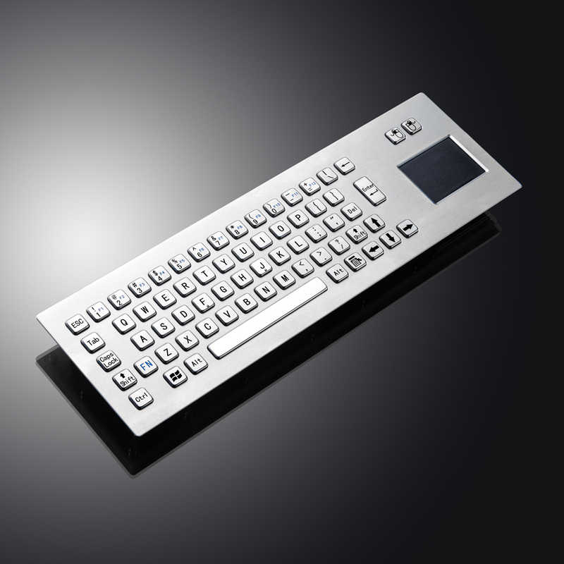 D-8608 IP65 Metal Industrial Stainless Steel USB Kiosk Keyboard With Touchpad For Ticket Vending Machine