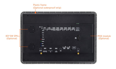 10.1" RK3288 2x INT SPK All in One HMI Android Panel PC, IPS, ABS Larger Frame