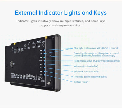 7" inch A133P 2x INT SPK All in One HMI Android Panel PC, IPS, ABS Frame