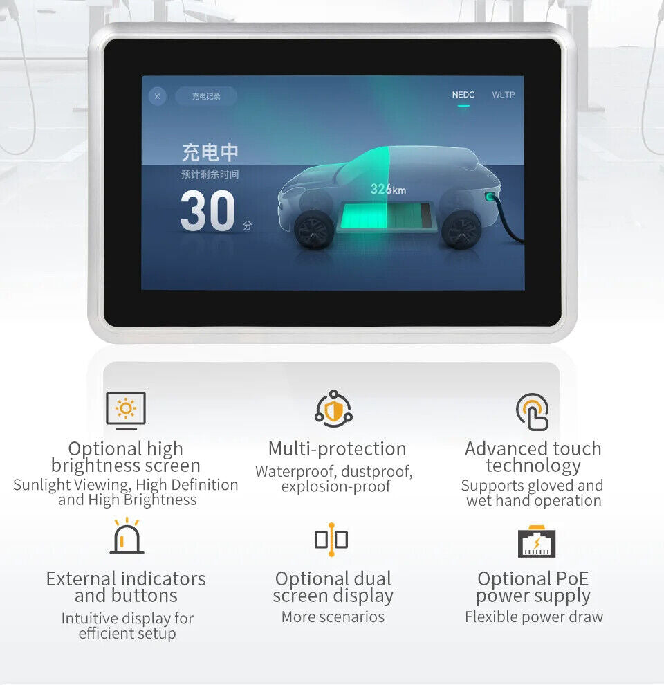 7" A133P 2x INT SPK All in One HMI Android Panel PC, IPS, ABS Larger Frame