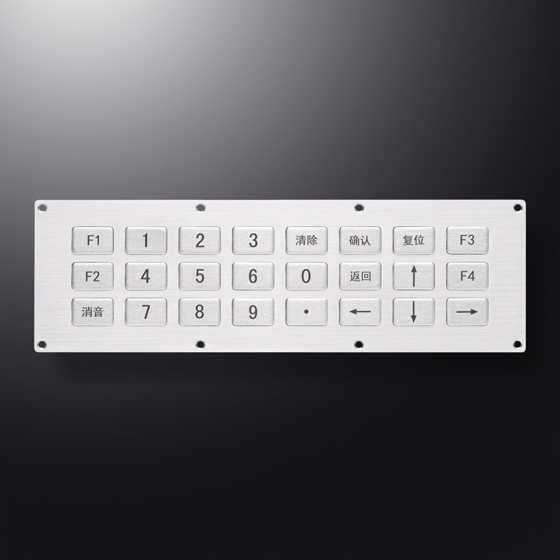 D-87135 24 Keys Panel Mount Stainless Steel Industrial Metal Keypad