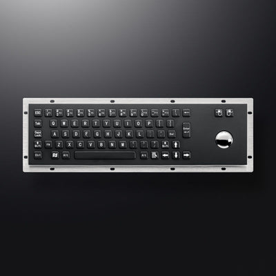 D-8602B Black Stainless steel keyboards Metal Keyboard with Trackball for Kiosk Terminal