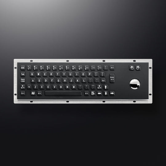 D-8602B Black Stainless steel keyboards Metal Keyboard with Trackball for Kiosk Terminal