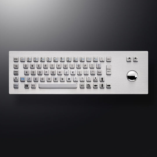 D-8603 67 keys Panel Mount Industrial Keyboard With Trackball USB Stainless Steel Metal Rugged Keyboard For Self Service Kiosk