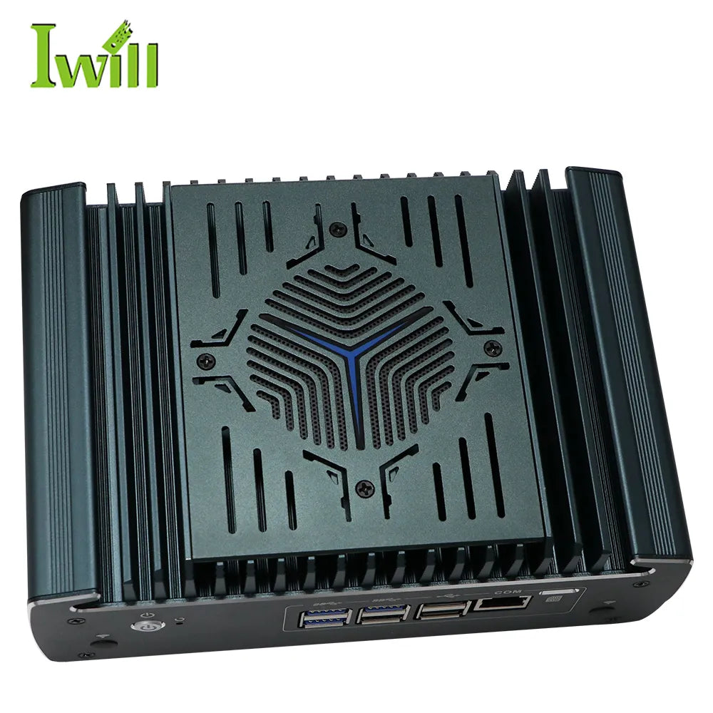 Intel Core i5-1235U Fanless Aluminum Industrial Mini PC – DDR4, 6× LAN, 1× COM