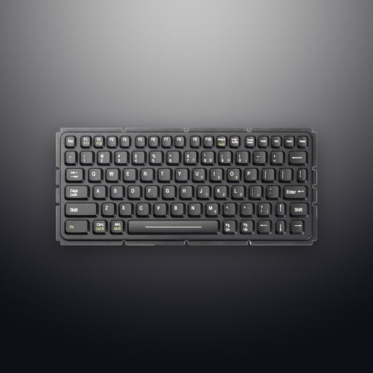 Panel Mount 81 keys IP67 Waterproof Medical Silicone Keyboard With Metal Base