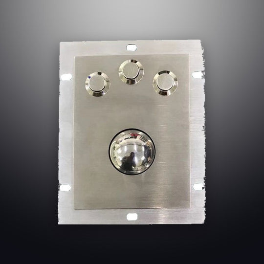 D-8331 Panel Mount Metal Trackball Mouse with 3 stainless steel buttons