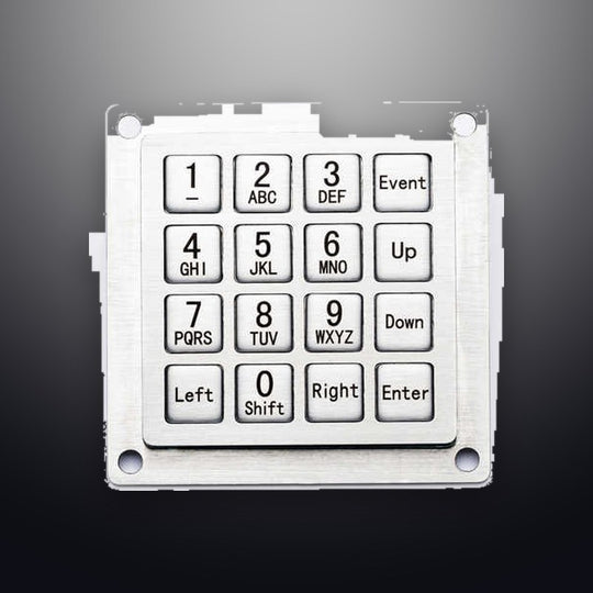 D-8291 IP54 Waterproof Access control ATM Terminal Vending Machine 4X4 Stainless Steel Industrial Numeric Metal Keypad
