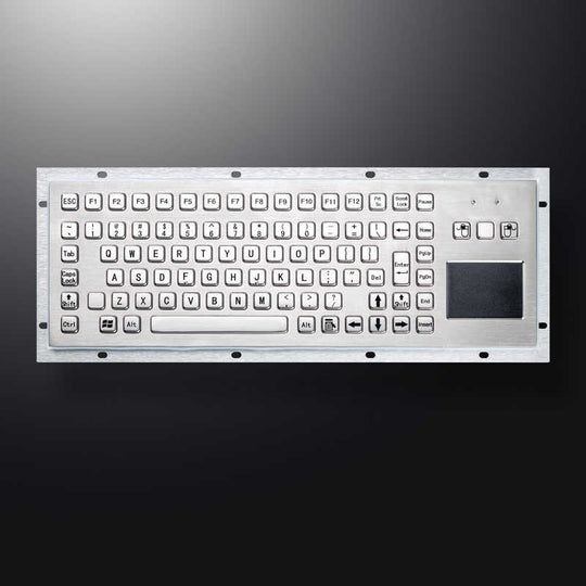 D-8606T Embedded Mounting waterproof usb Industrial Metallic Stainless Steel keyboard metal keyboard with touchpad mouse