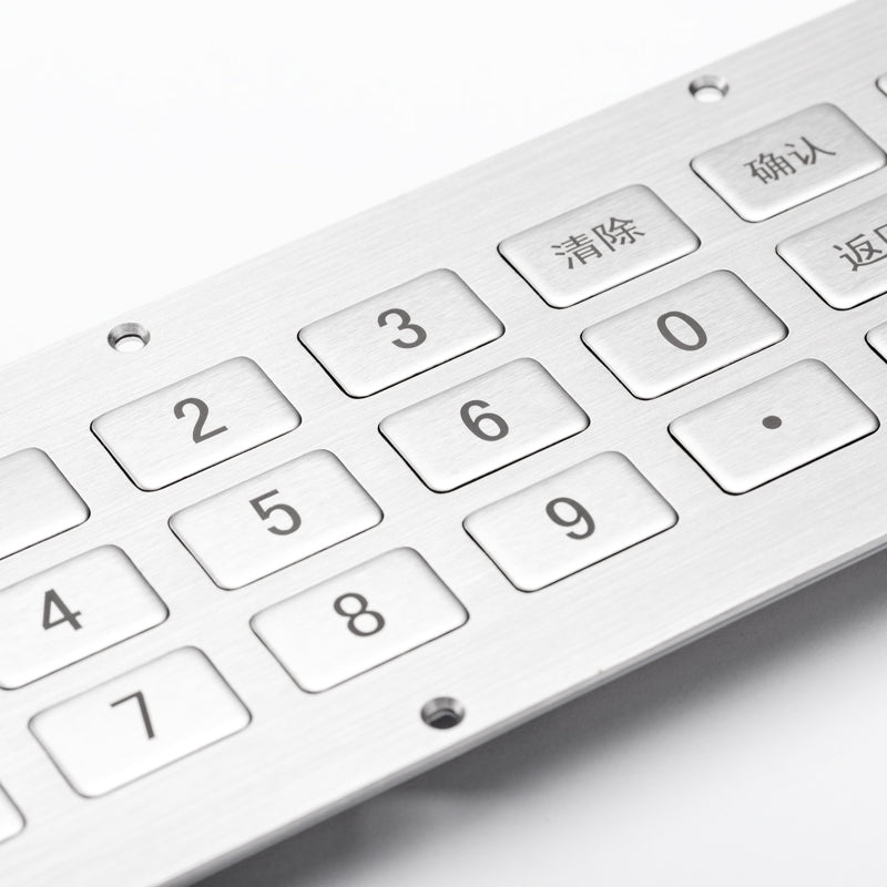 D-87135 24 Keys Panel Mount Stainless Steel Industrial Metal Keypad