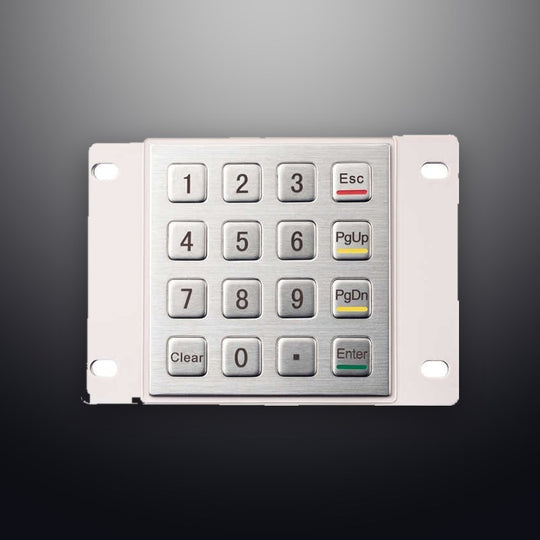 D-8203B 4x4 IP65 Stainless Steel Numeric Metal Keypad With Waterproof Silicone Cover For Outdoor Self-service Car Washing Machine