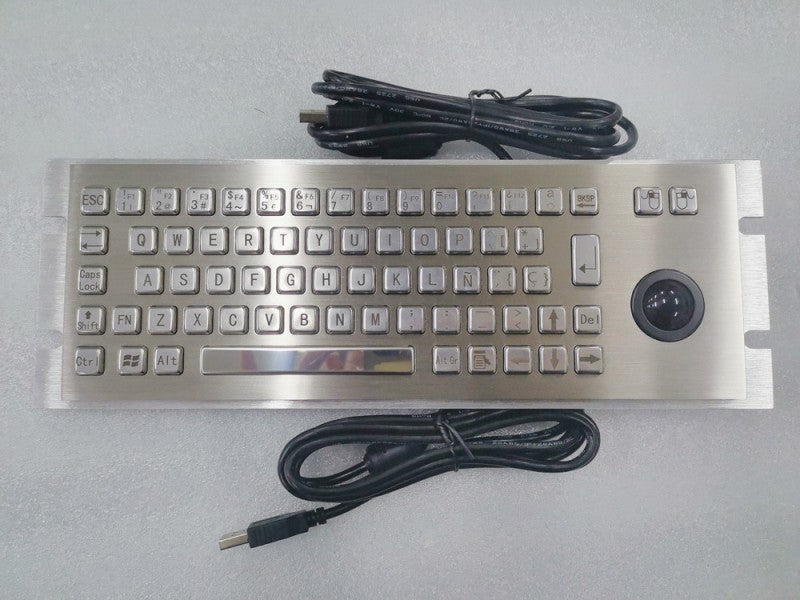 D-8630G Rugged Waterproof Industrial Computer Keyboard With 25mm Diameter Integrated Trackball For UAV Ground Console