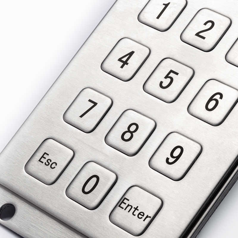 D-8208 12 Flat Keys 3x4 Metal Mini Stainless Steel Numeric Keypad