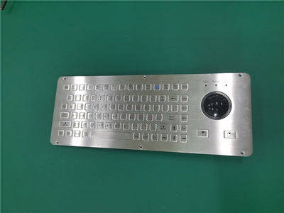 D-8667 Industrial Stainless Steel Keyboard with 50mm Resin Trackball