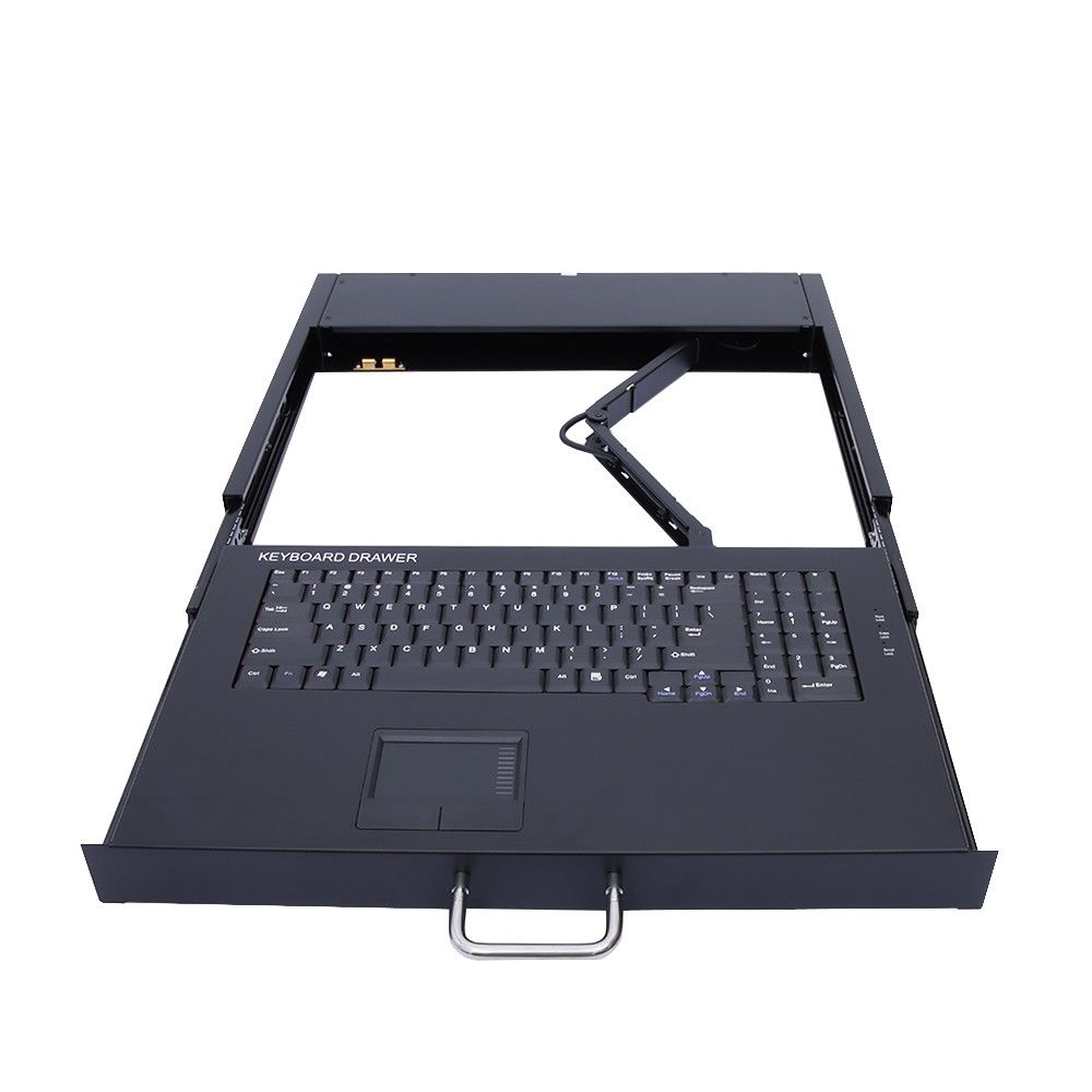 MKDN-19T Heavy-Duty Steel Housing 1U KVM Rackmount Keyboard Drawer Wth Built-in Touchpad