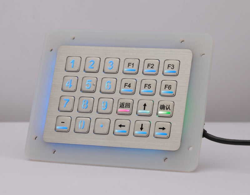 D-89138 24 Keys IP65 Waterproof Rugged Metal Keypad With Backlight, USB Interface