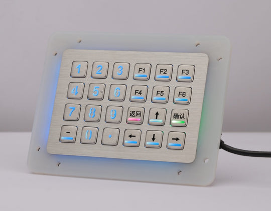 D-89138 24 Keys IP65 Waterproof Rugged Metal Keypad With Backlight, USB Interface