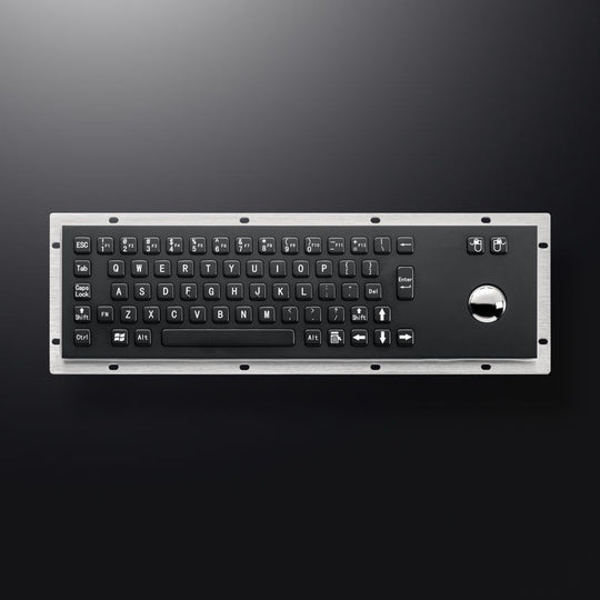 D-8602B Black Stainless steel keyboards Metal Keyboard with Trackball for Kiosk Terminal