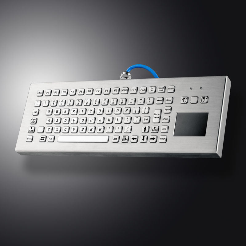 D-8611 DESK Heavy Duty Industrial Stainless Steel Integrated Touchpad Desktop Metal Keyboard For Coal Mine And Petrochemical Equipment