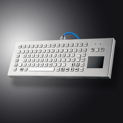 D-8611 DESK Heavy Duty Industrial Stainless Steel Integrated Touchpad Desktop Metal Keyboard For Coal Mine And Petrochemical Equipment