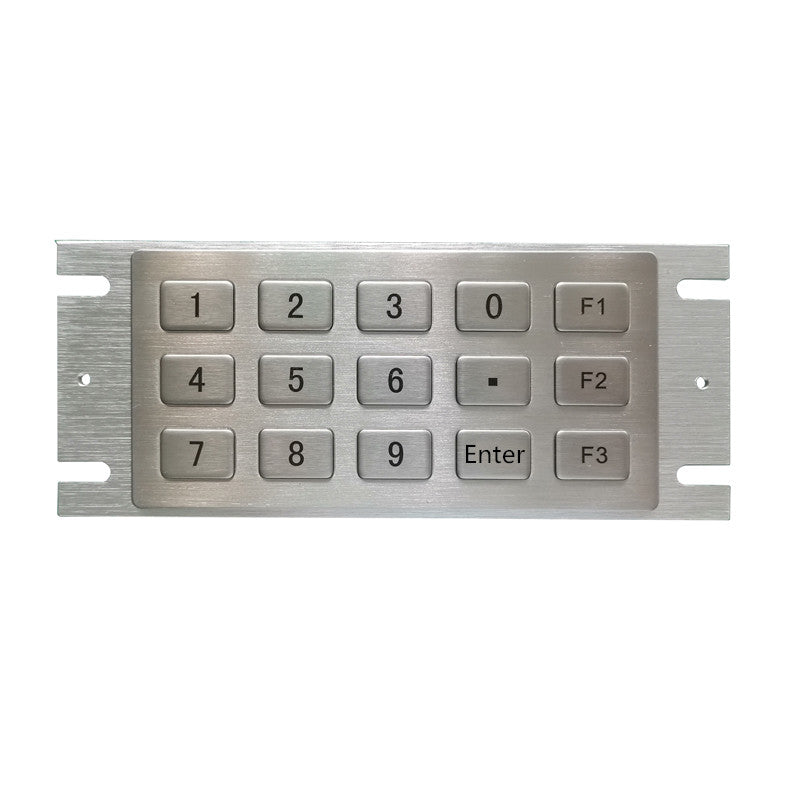 D-8215 Customizable 15 Keys Rugged Stainless Steel Industrial Metal Keyboard Numeric Keypad For Information Kiosk