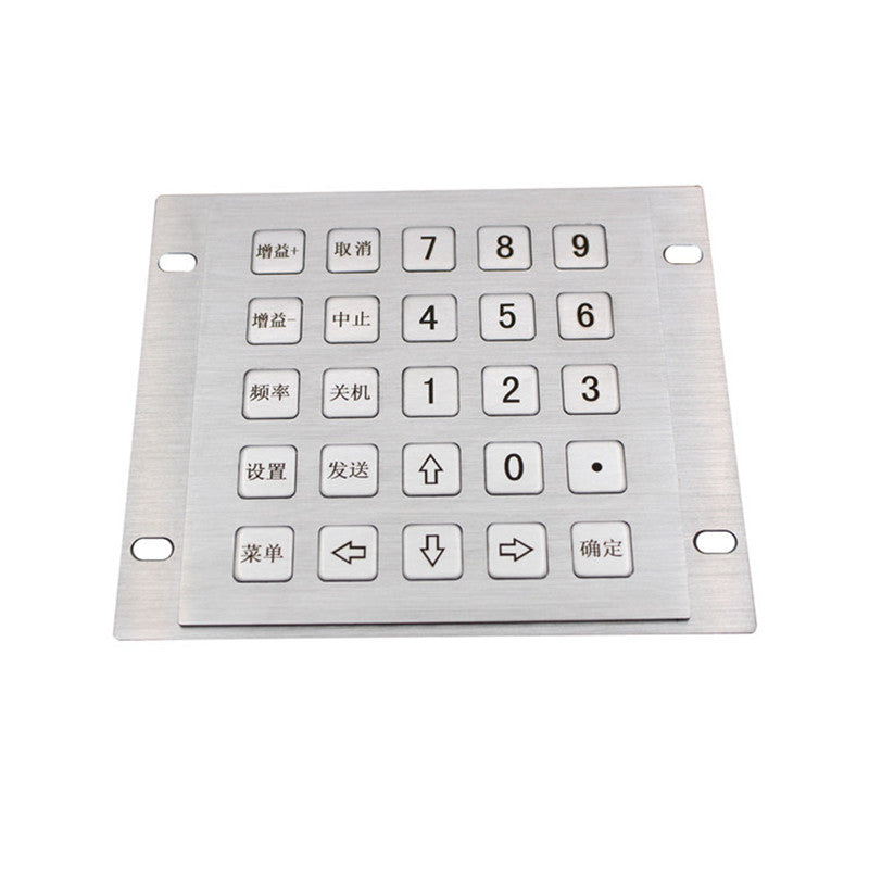 D-8268A Custom 25 Keys Industrial Keypad Stainless Steel Panel Mount Waterproof Metal Keyboard For Control Workstation System