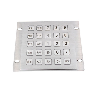 D-8268A Custom 25 Keys Industrial Keypad Stainless Steel Panel Mount Waterproof Metal Keyboard For Control Workstation System