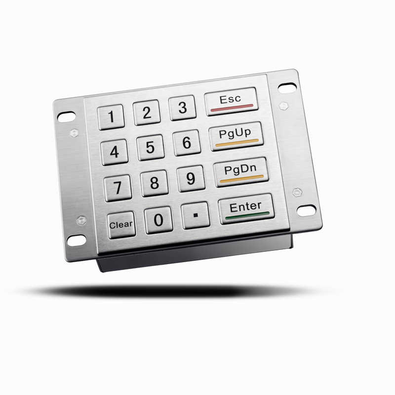 D-8204E 16 Keys Kiosk Panel Mount Vandal Proof Rugged Metal Stainless Steel Keypad