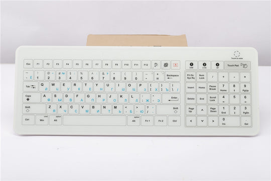 Russian Layout Capacitive Touchscreen Glass Medical Keyboard Multi-Interface, USB, Wireless and Bluetooth