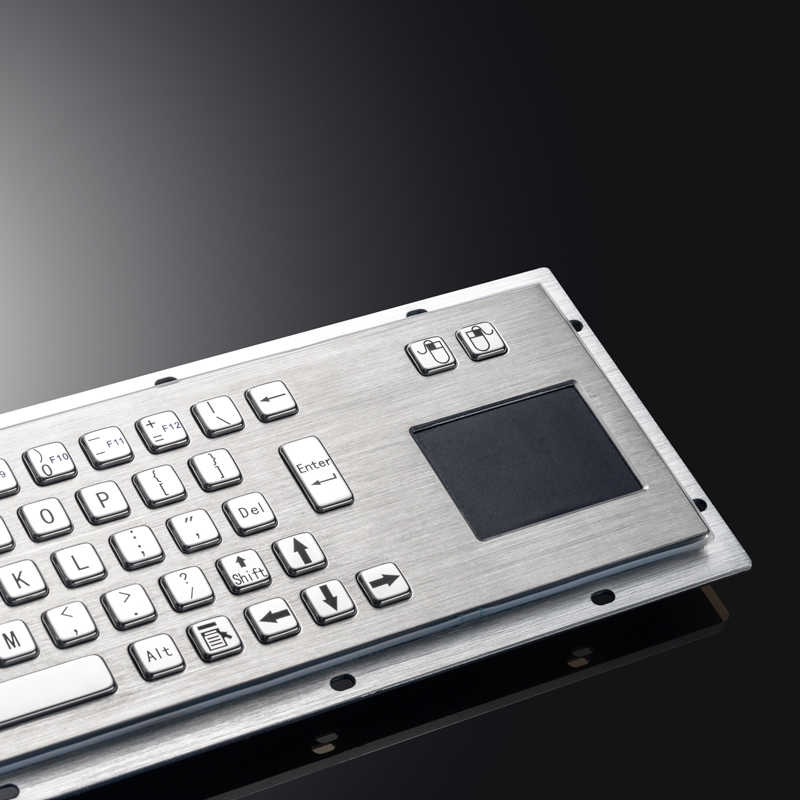 D-8607 Panel Mount Waterproof IP65 Rugged Kiosk Wired USB PS2 Metal Industrial Keyboard With Touchpad
