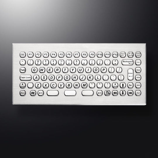 D-8609-1 DESK 84 Keys Hexagon keycap Industrial Desktop Keyboards Stainless Steel Metal PC Keyboard