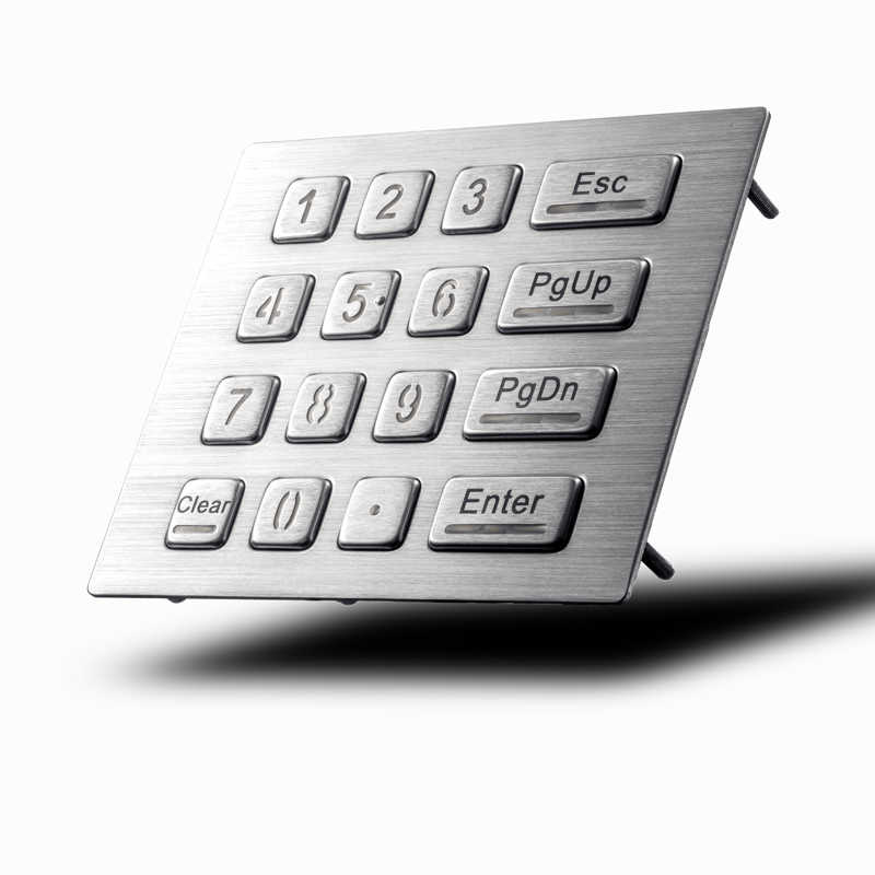 D-8281 16 Keys Industrial Vandal Proof IP65 Waterproof LED Backlight 4 x 4 USB Numeric Metal Keypad