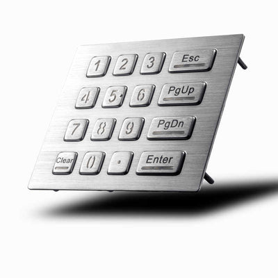 D-8281 16 Keys Industrial Vandal Proof IP65 Waterproof LED Backlight 4 x 4 USB Numeric Metal Keypad