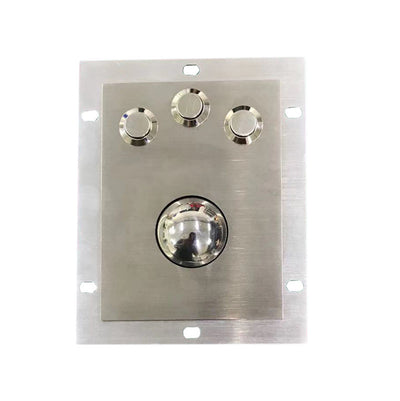 D-8331 Panel Mount Metal Trackball Mouse with 3 stainless steel buttons
