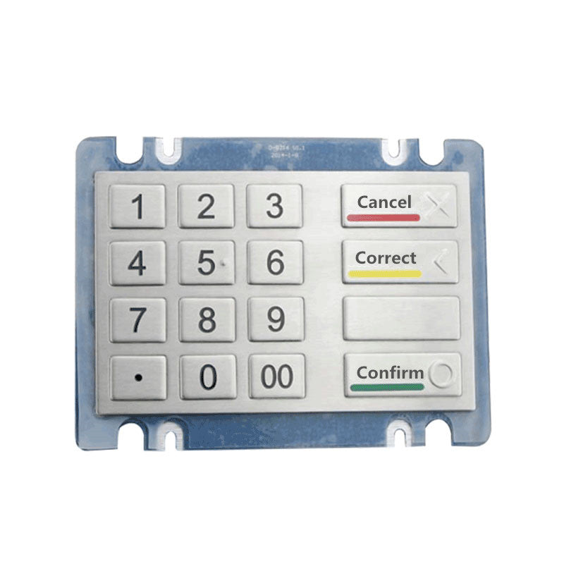 D-8216 16 Key Button ATM Type Ruggedised IK07 Vandal-Resistant And Waterproof IP54 Metal Numeric Keypad