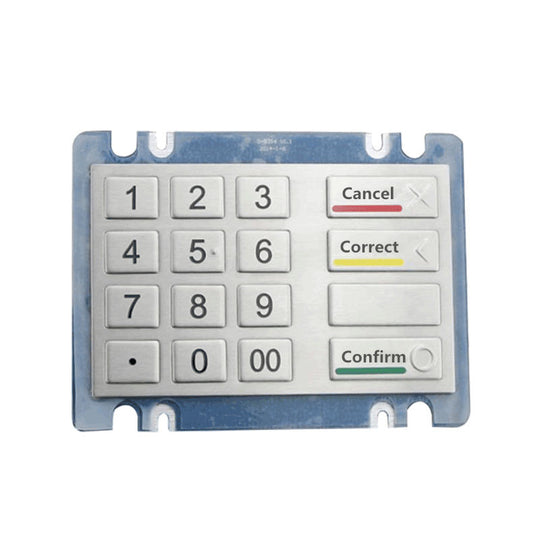 D-8216 16 Key Button ATM Type Ruggedised IK07 Vandal-Resistant And Waterproof IP54 Metal Numeric Keypad