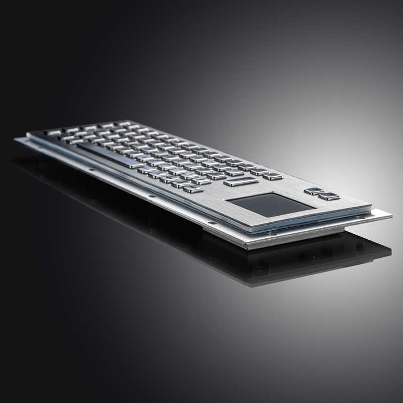 D-8607 Panel Mount Waterproof IP65 Rugged Kiosk Wired USB PS2 Metal Industrial Keyboard With Touchpad