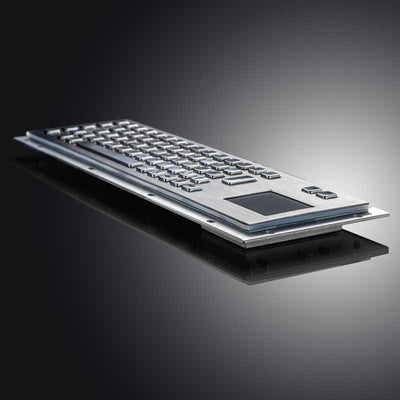 D-8607 Panel Mount Waterproof IP65 Rugged Kiosk Wired USB PS2 Metal Industrial Keyboard With Touchpad