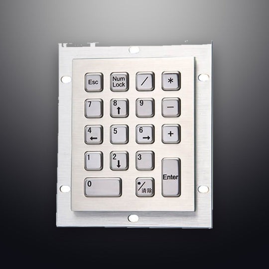 D-8212 18 Keys IP65 Compact Vandal Proof Stainless Steel Industrial Numeric Keypad