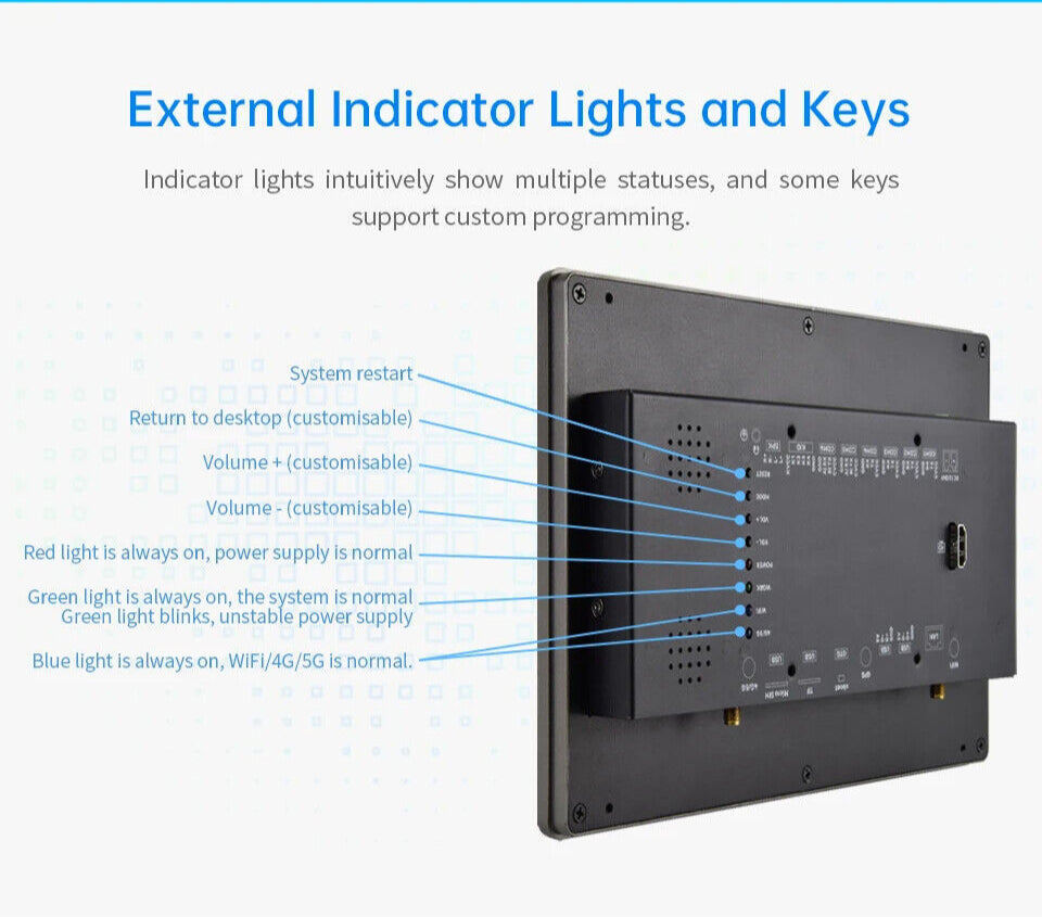 10.1" inch RK3288 2x INT SPK All in One HMI Android Panel PC, IPS, ABS Frame