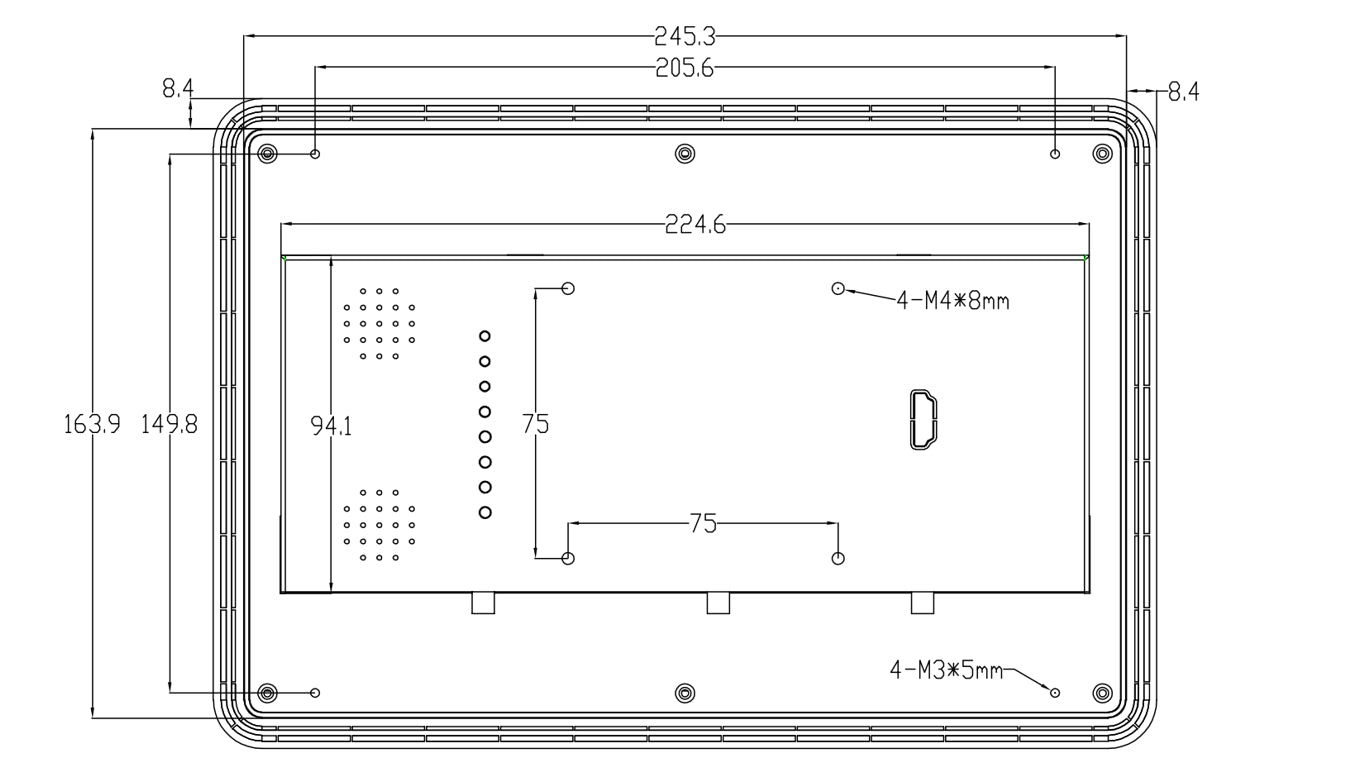 10.1" RK3576S 2x INT SPK All in One HMI Android Panel PC, IPS, ABS Larger Frame