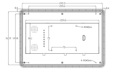 10.1" RK3576S 2x INT SPK All in One HMI Android Panel PC, IPS, ABS Larger Frame