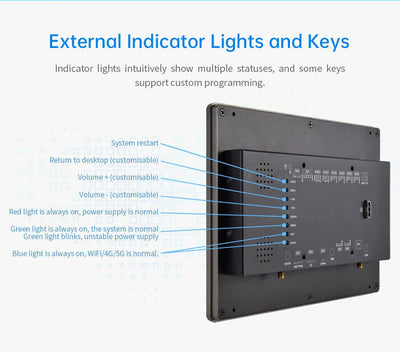 10.1" inch A133P 2x INT SPK All in One HMI Android Panel PC, IPS, ABS Frame