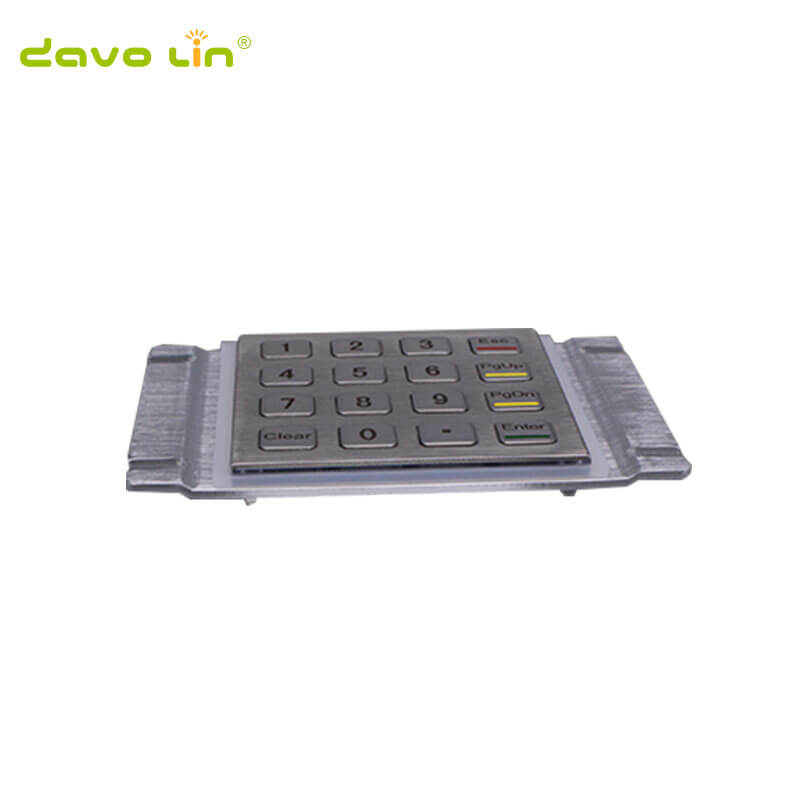 D-8203K 16 Keys 4x4 Vandal Proof Rugged Panel Mount Stainless Steel Metal Keypad Keyboard for Kiosk