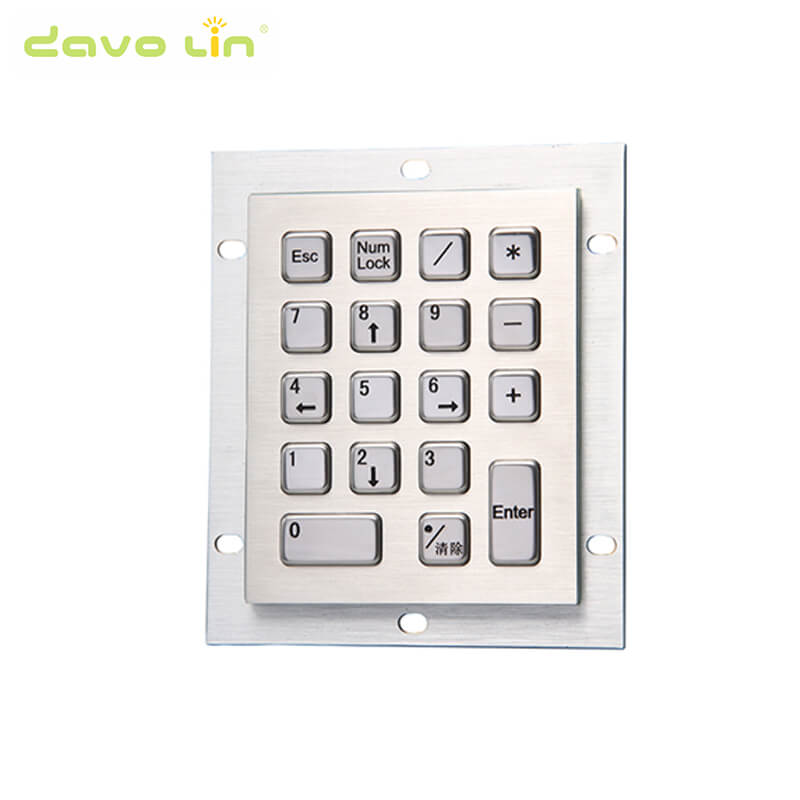 D-8212 18 Keys IP65 Compact Vandal Proof Stainless Steel Industrial Numeric Keypad