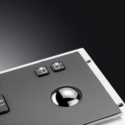 D-8602B Black Stainless steel keyboards Metal Keyboard with Trackball for Kiosk Terminal