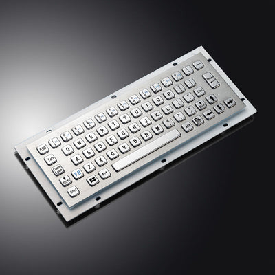 D-8673 IP67 Waterproof Rugged 65 Keys Panel Mount Stainless Steel Industrial Metal Keyboard